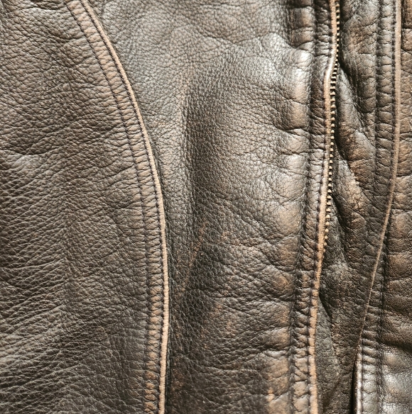 The Territory Ahead Vintage Men's Heavy Black Leather Bomber Jacket - Size XXL - Picture 9 of 14